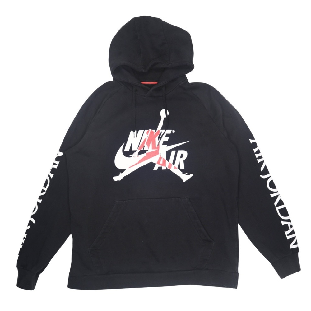 Nike Air Jordan Hoodie Men's XL Black Jumpman Sweatshirt Sleeve Hit BV6010-010